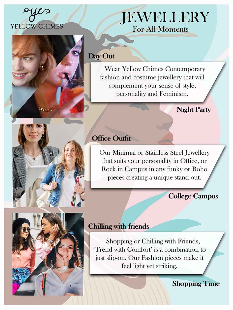 Yellow Chimes Blue Contemporary Studs Earrings