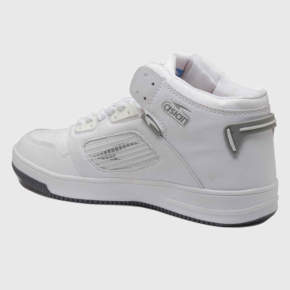 Asian Carnival-01 Hightop Sneakers For Men Full White | UK-6