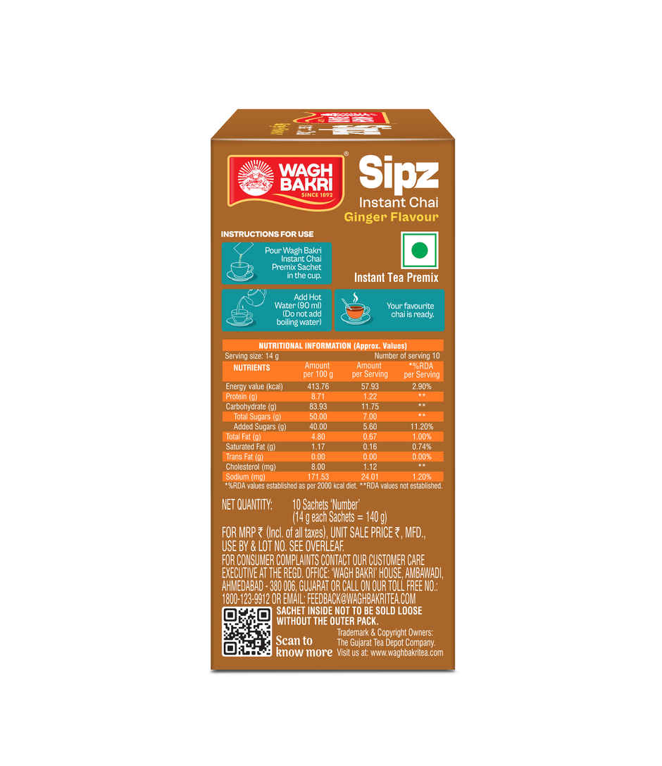 Wagh Bakri Ginger Tea Premix Combo