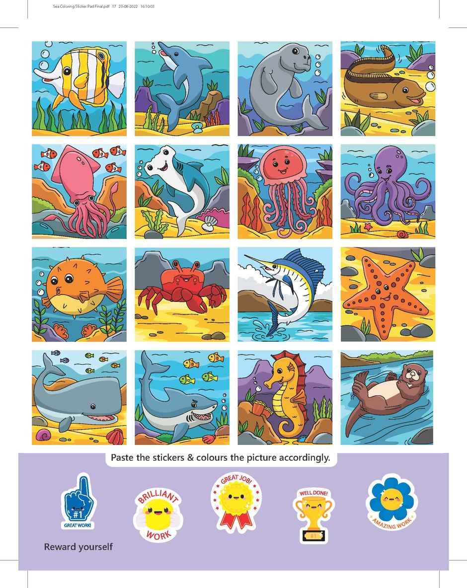 Dreamland Ocean Colour Time Activity Book with Stickers 32 Pages
