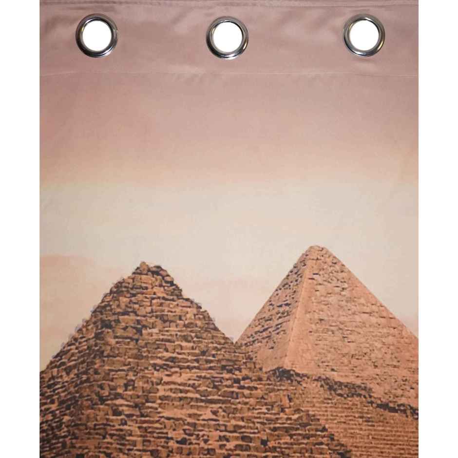 Lushomes Blackout Door Curtain - Egypt Printed | 8 Metal Eyelets | 54 x 90 inch