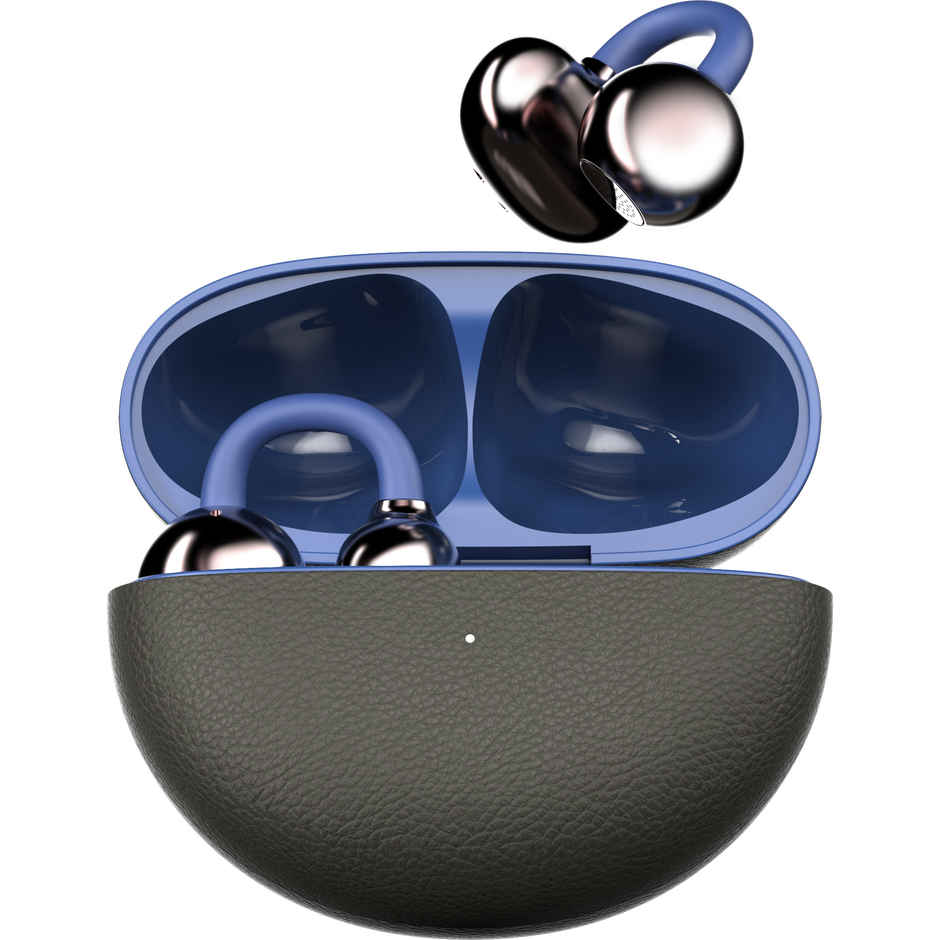 Truke TruClips Open Buds with 55H Playtime Premium Clip Design Spatial Sound 4 Mic ENC Onyx Blue