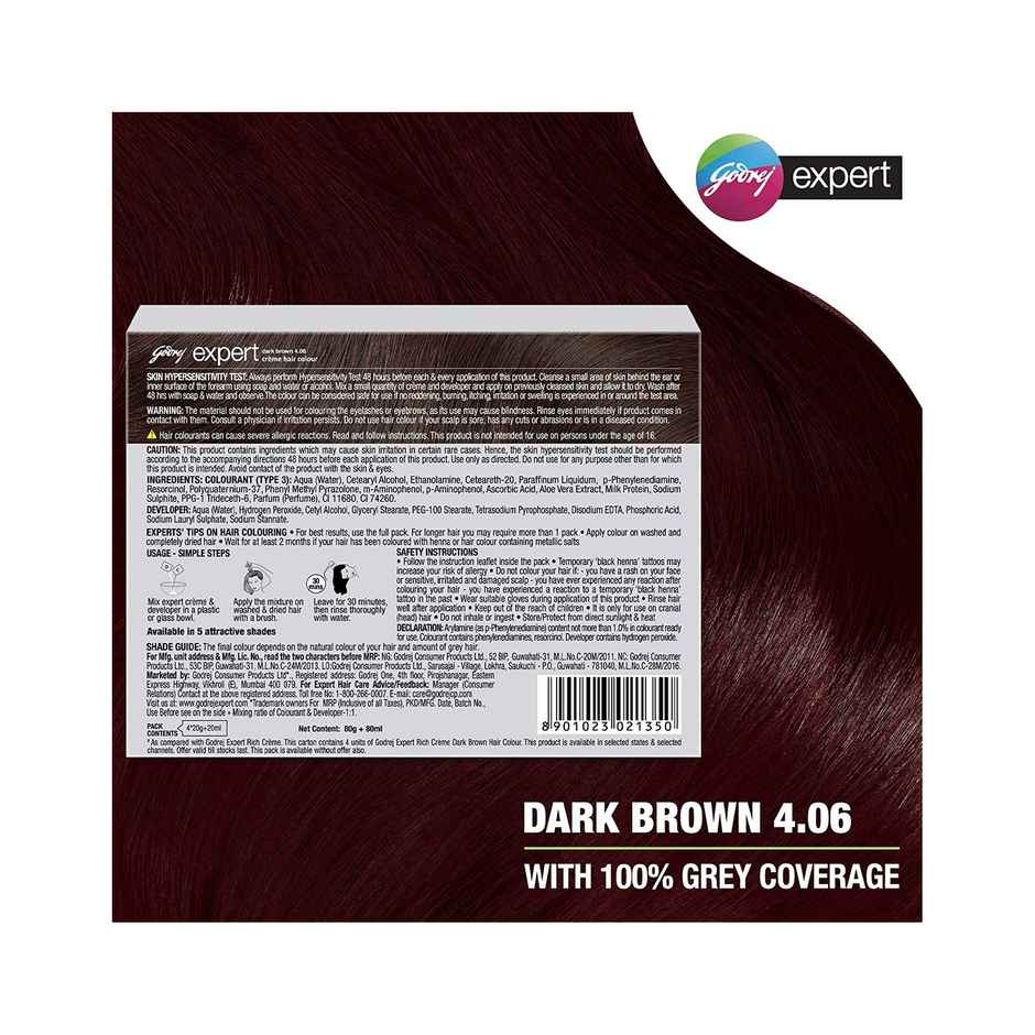 Godrej Expert Creme Hair Colour Dark Brown (Pack of 4)
