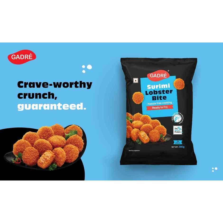 Gadre Surimi Lobster Bite | No Added Preservatives | Frozen Seafood | Ready To Fry Non Veg Snack