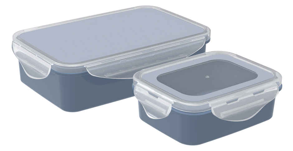 All Time Lock & Safe Storage Containers Set Of 2, (1250 ml X 1, 350 ml X 1 ) (Colour May Vary)