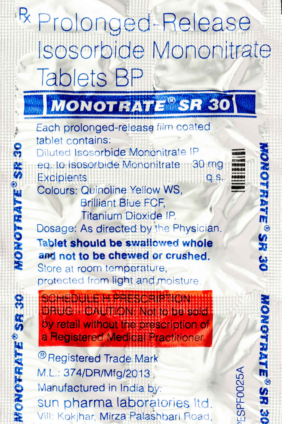 Monotrate SR 30 Tablet PR