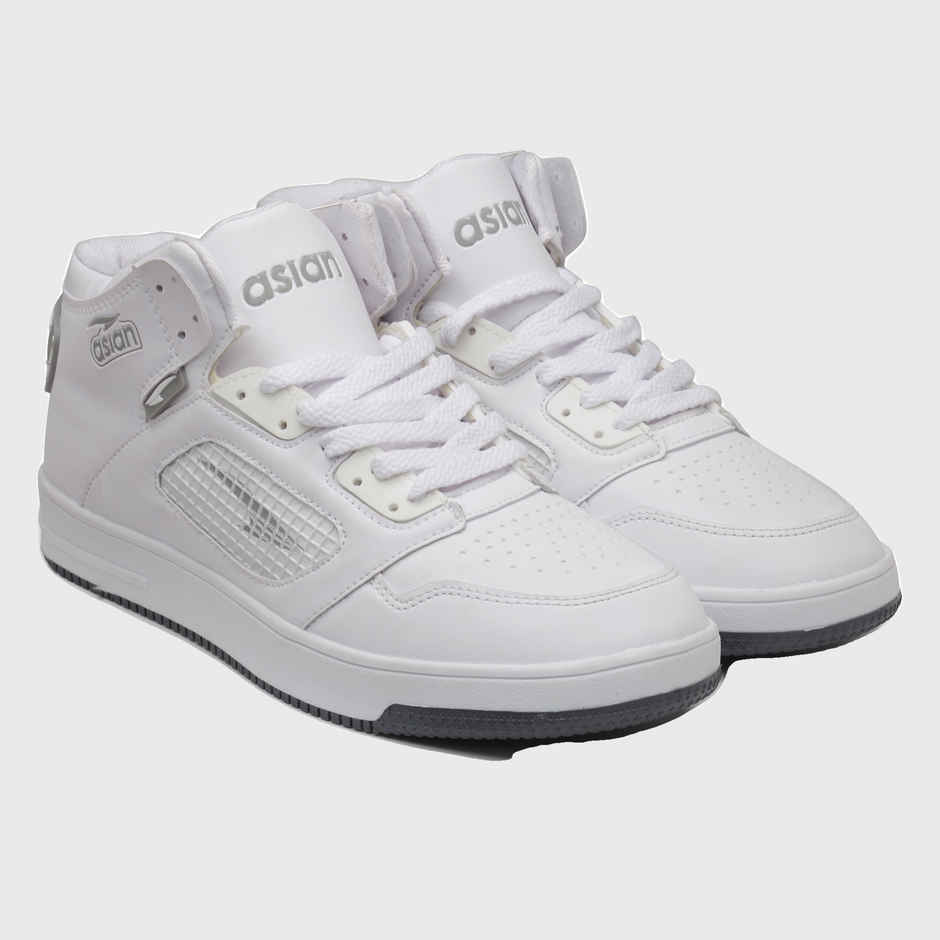 Asian Carnival-01 Hightop Sneakers For Men Full White | UK-6