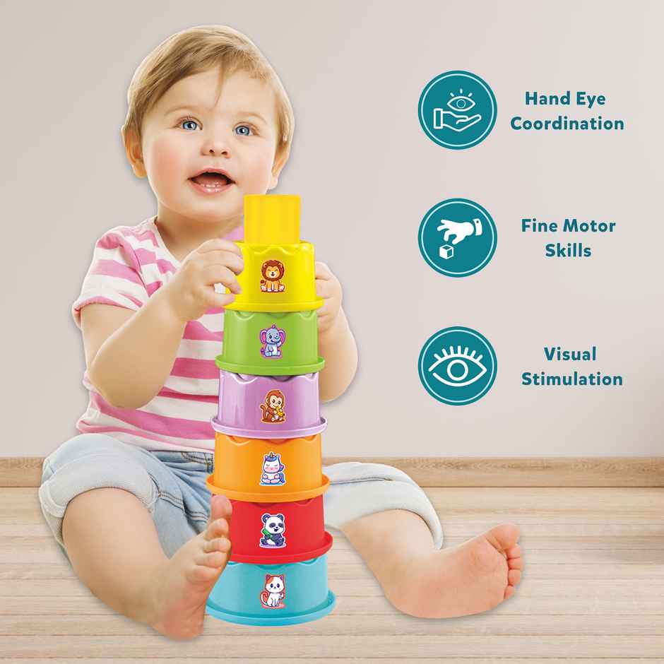 Little Berry 3-In-1 Stacking Cups Game Set For Kids | Infant Activity Baby Toy | Lb71