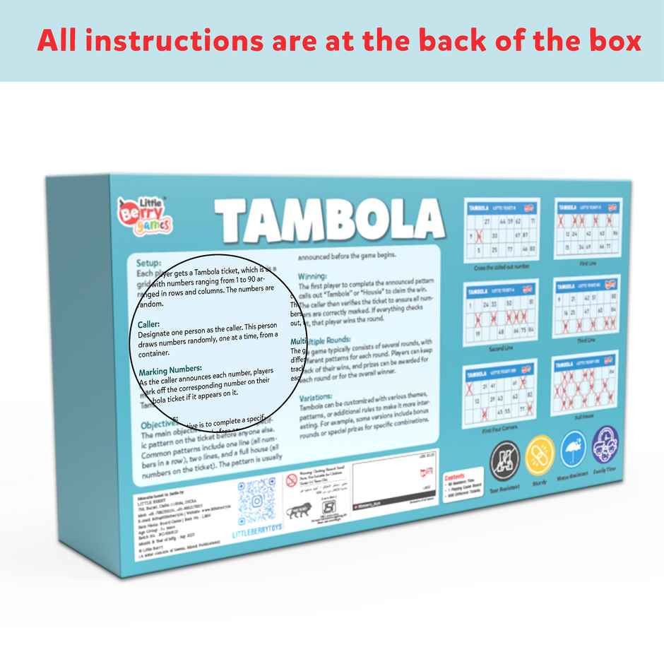 Tambola Housie Board Game For Adults - Tambola Game Set With 600 Tickets - Lb87