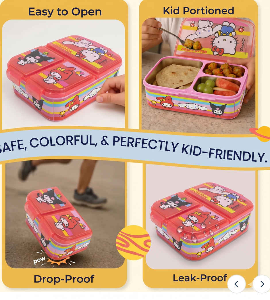Striders Multi Compartment Rectangular Sandwich Box Hello Kitty And Friends | XL