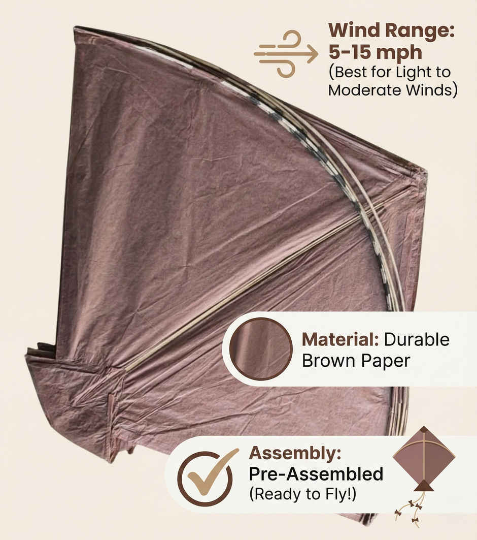 Paper Kite | Brown | Pack of 3 | Patang | Samsidhi