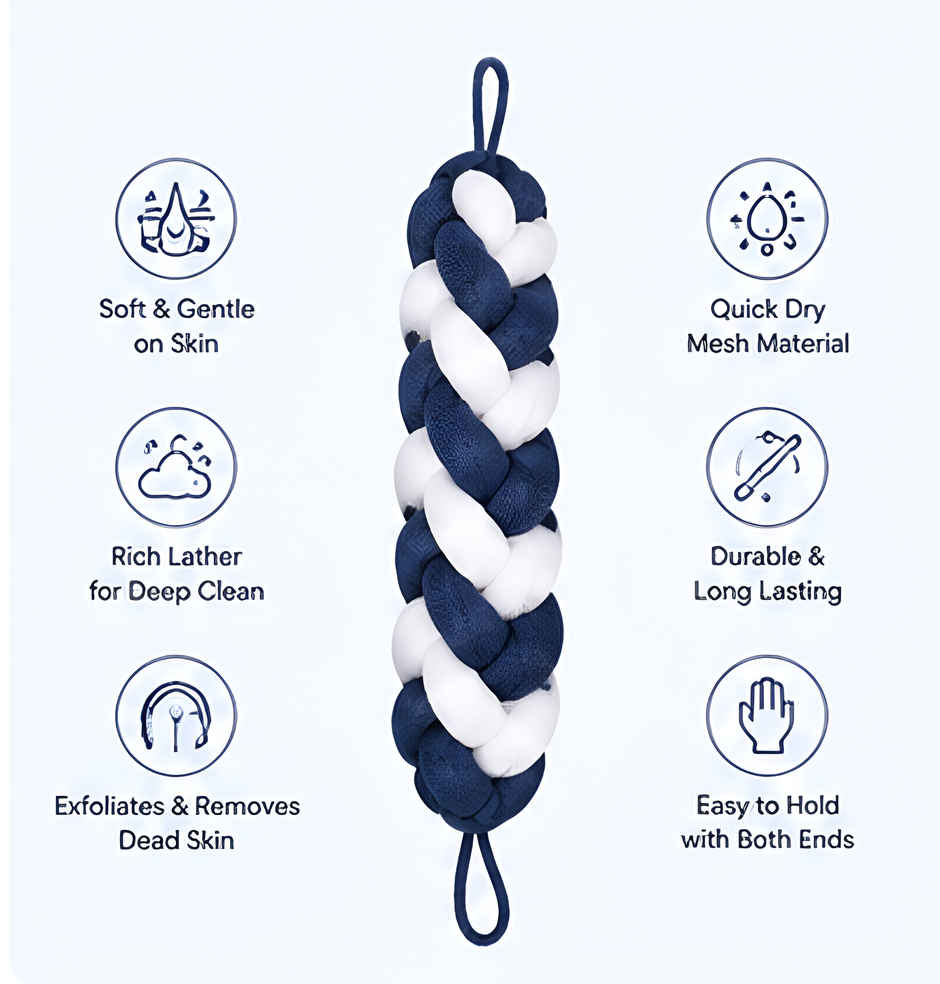 Bronson Professional Loofah Belt Back Scrubber for Bathing Body Exfoliation-Design & Color May Vary