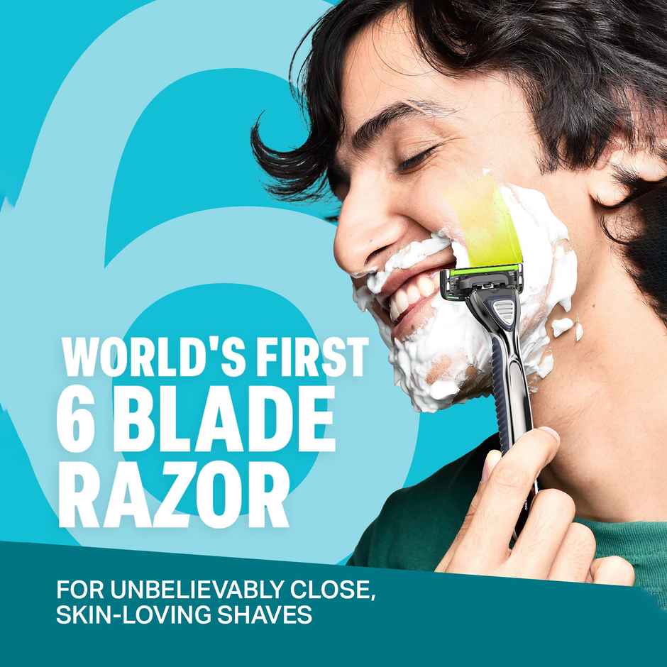 Bombay Shaving Company Sensiflo 6 Razor For Men With Aloe And Vit E Strip, 6-Blade Sensitive Razor