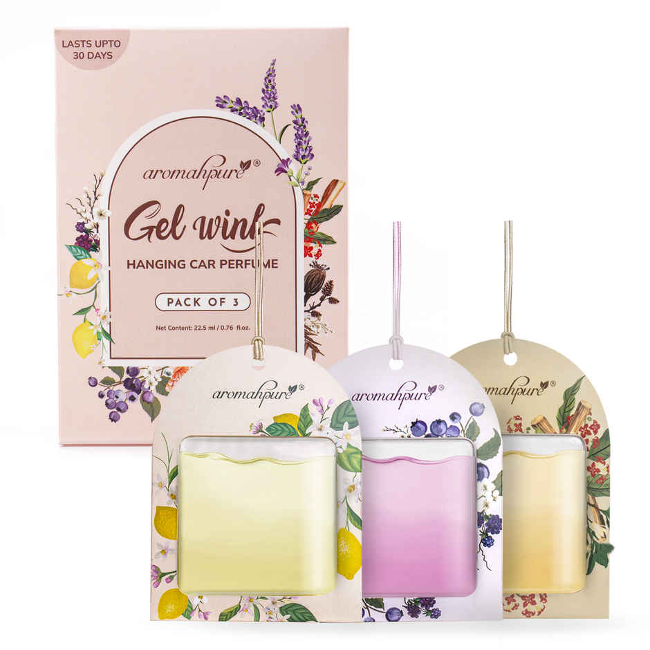 Aromahpure Gel Wink Car Perfume - Lemon | Sandalwood | Berry | Pack of 3 | 30 Days