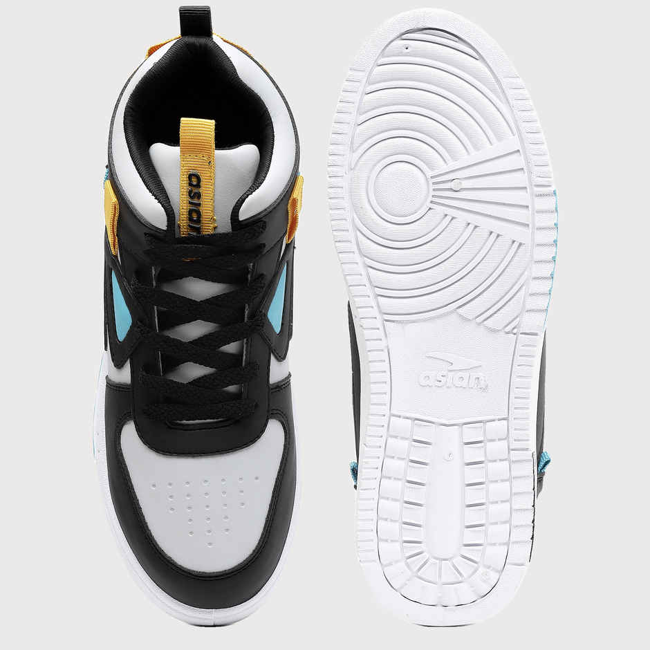 Asian Tarzan-11 Men High Top Sneakers | Lightgrey-Black | Size-9