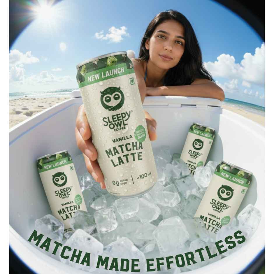 Sleepy Owl Vanilla Matcha Latte Can | Ready to Drink Authentic Japanese Matcha Tea