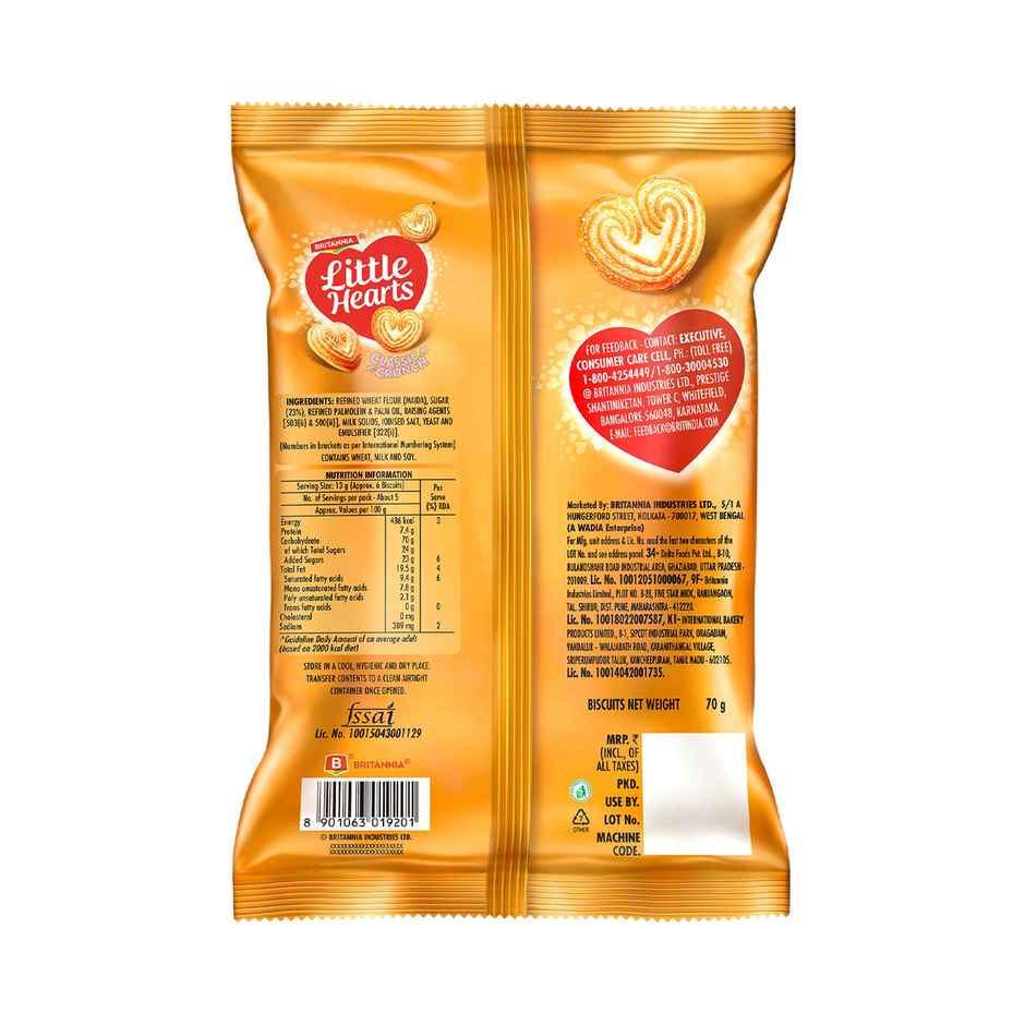 Britannia Little Hearts Classic Crunch Biscuits | Knit pack