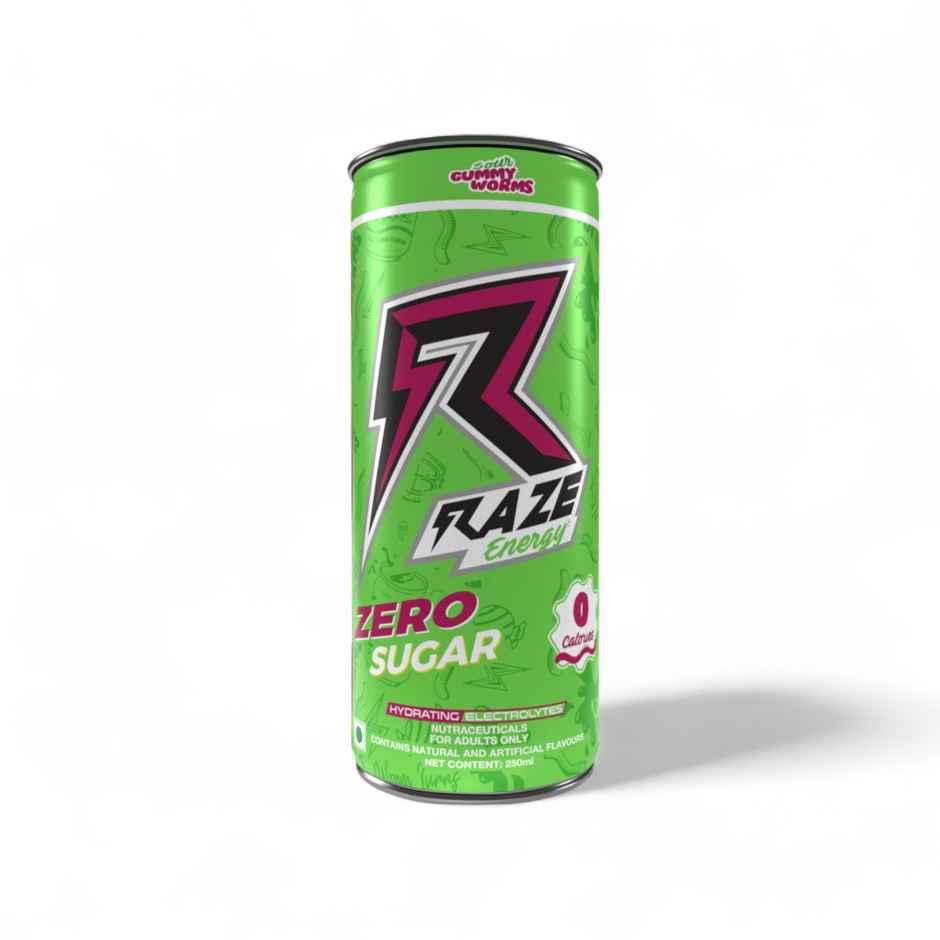 Raze Sour Gummy Worms Energy Drink