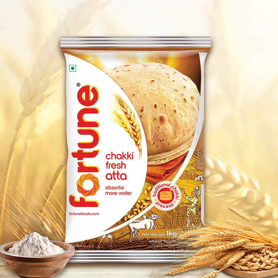 Fortune Chakki Fresh Atta (1kg) & Fortune Soya Health Refined Soyabean Oil (750g) Combo
