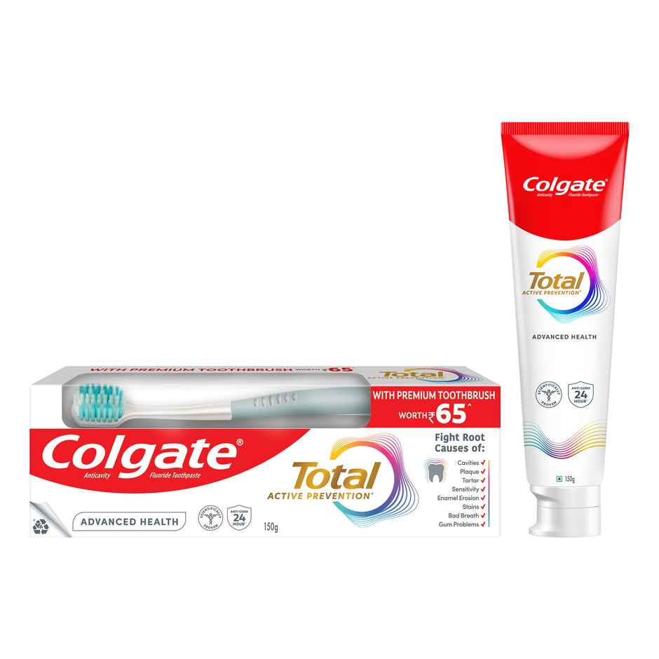 Colgate Total Advanced Health Antibacterial Toothpaste (with a Premium Toothbrush) Combo