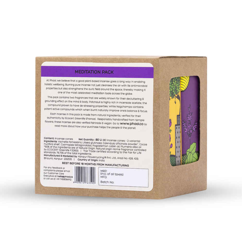 Phool Meditation Pack - Nagchampa & Patchouli Dhoop Cones
