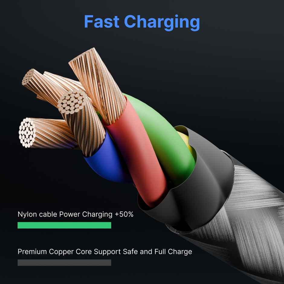 Ailkin USB to Lightning Cable Braided for iPhone | 1.5 M | Black & White