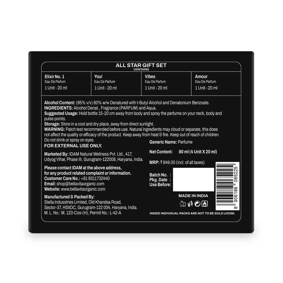 Bella Vita Organic All Star Edp Perfume Gift Set For Men