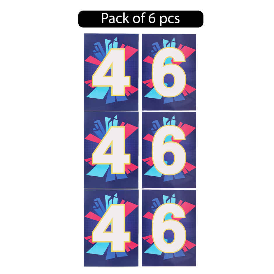 4 and 6 Posters | Boundary Placards for Cricket Match Parties & Fan Cheering | Propcon