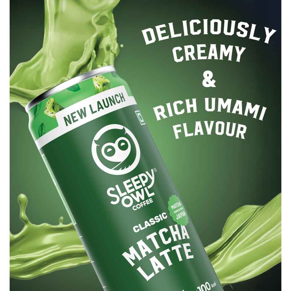 Sleepy Owl Classic Matcha Latte Can | Ready to Drink Authentic Japanese Matcha Tea