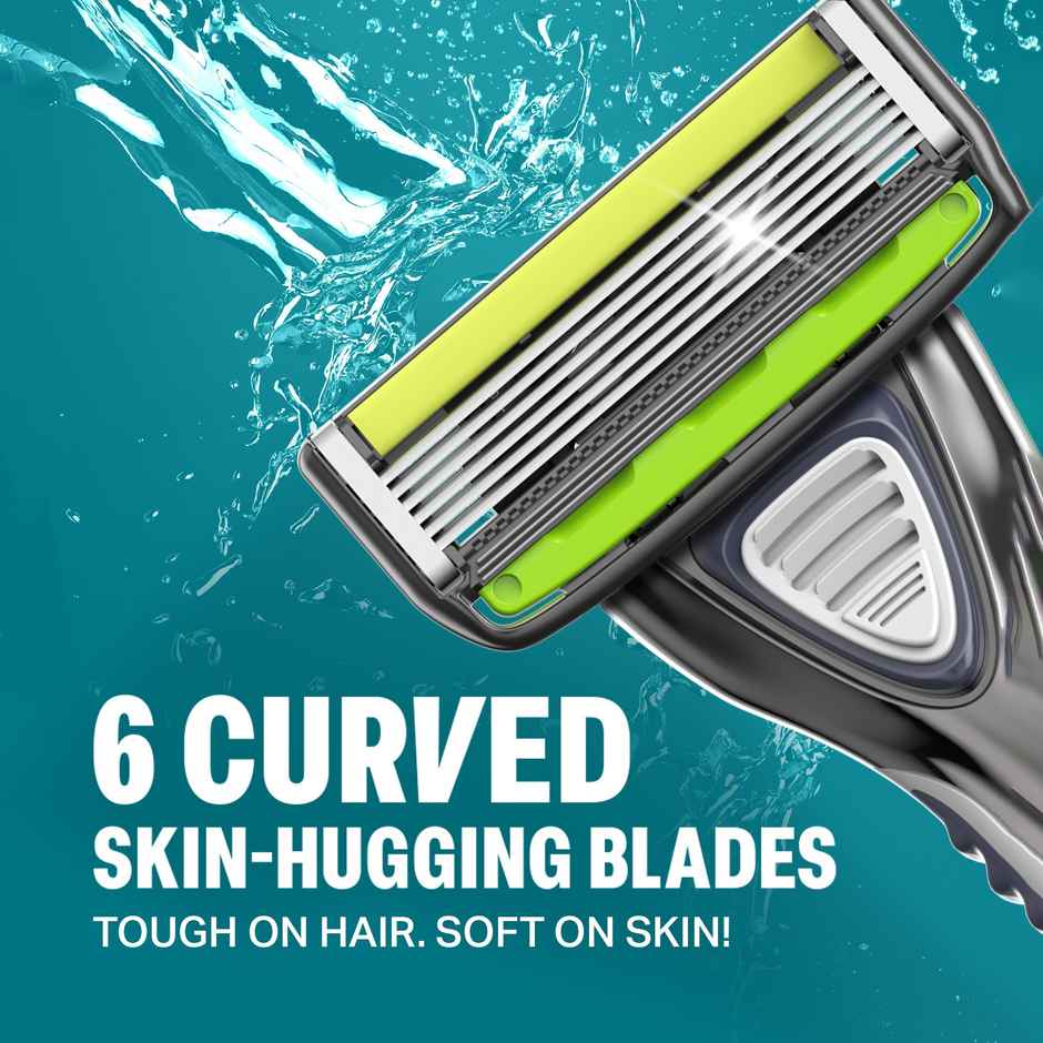 Bombay Shaving Company Sensiflo 6 Razor For Men With Aloe And Vit E Strip, 6-Blade Sensitive Razor