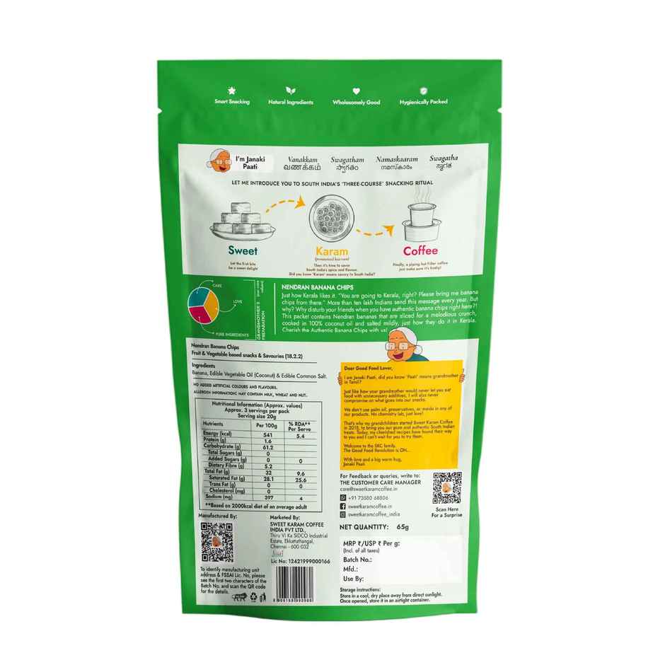 Sweet Karam Coffee Kerala Nendran Banana Chips | Pure Coconut Oil, No Preservatives