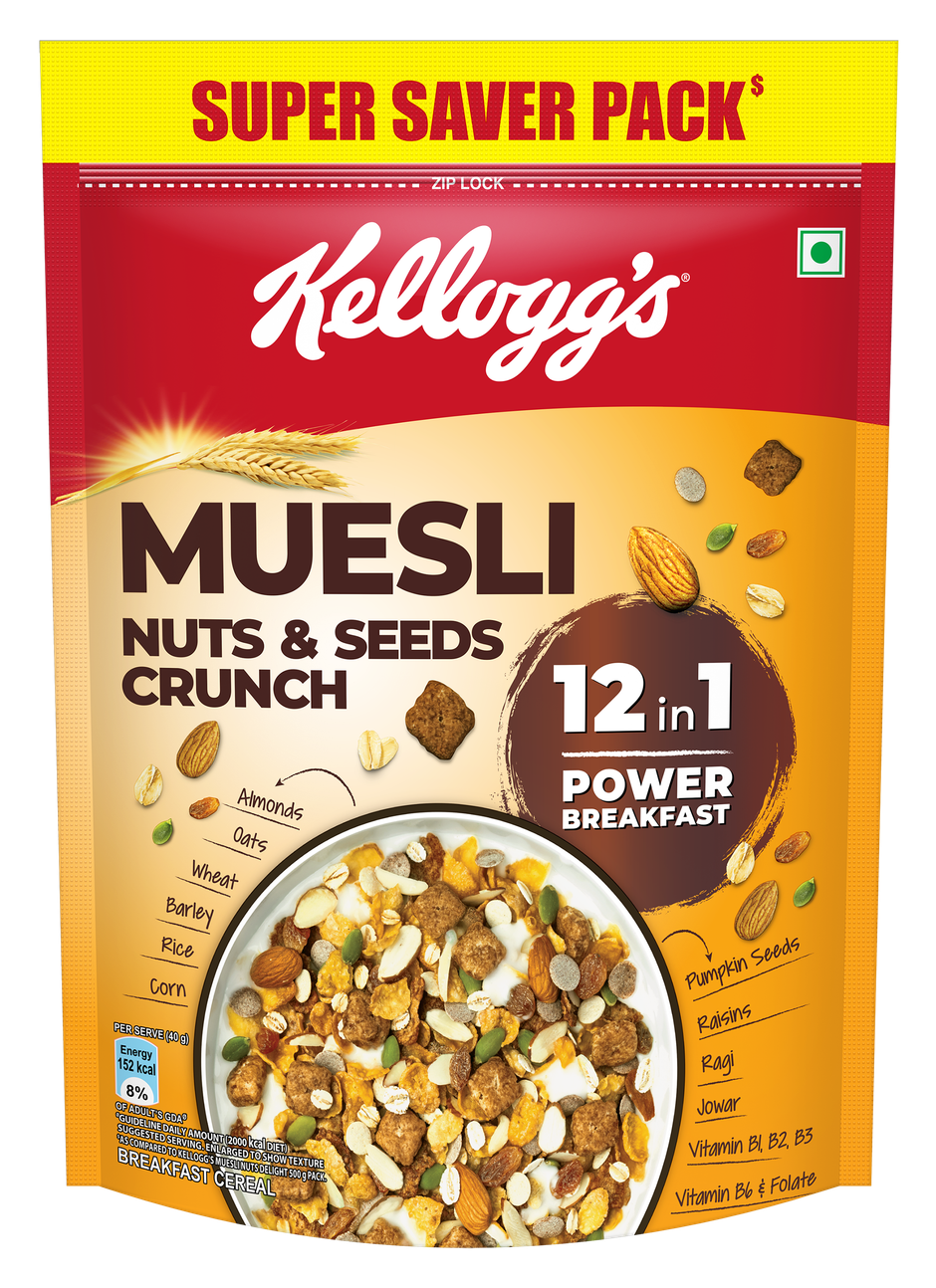 Kellogg's Muesli Nuts and Seeds Crunch | 12-in-1 Power Breakfast