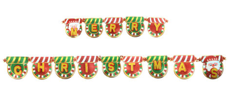 Merry Christmas Paper Banner, Assorted Color & Design
