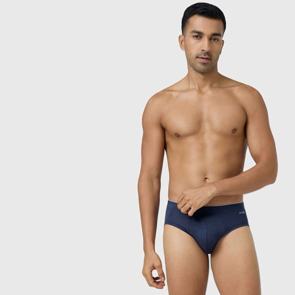 XYXX Men's Uno Modal Briefs pack of 2, Black & Dress Blue| S
