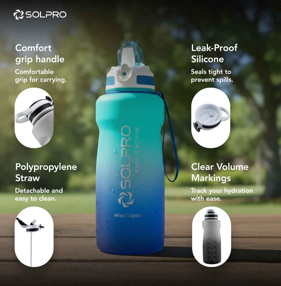 Solpro Mizu Japan Sipper Water Bottle | Leakproof BPA Free for Gym Travel School | 1.5 L