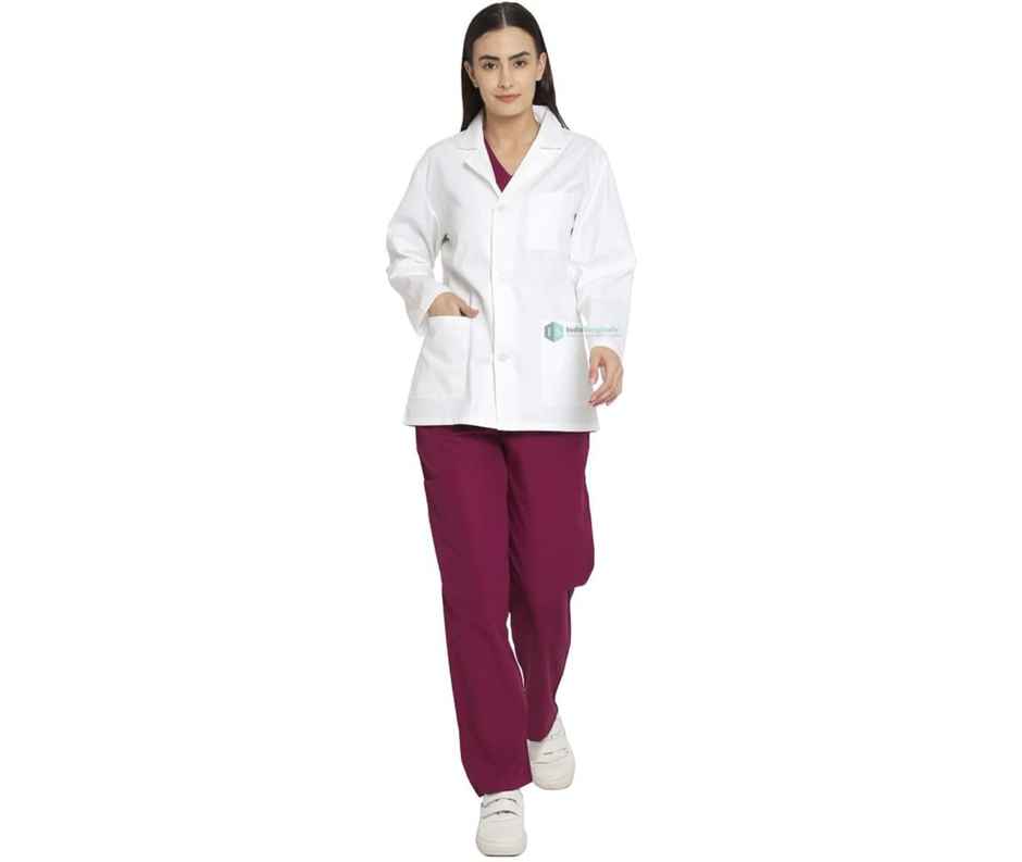 Paperbees Unisex Full Sleeves Lab Coat White Size Medium | Anti Wrinkle
