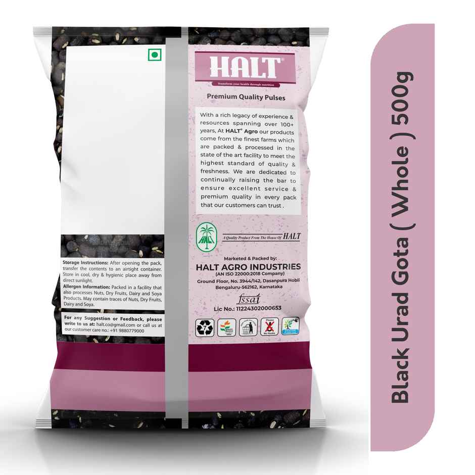 Halt Black Urad Whole Gota