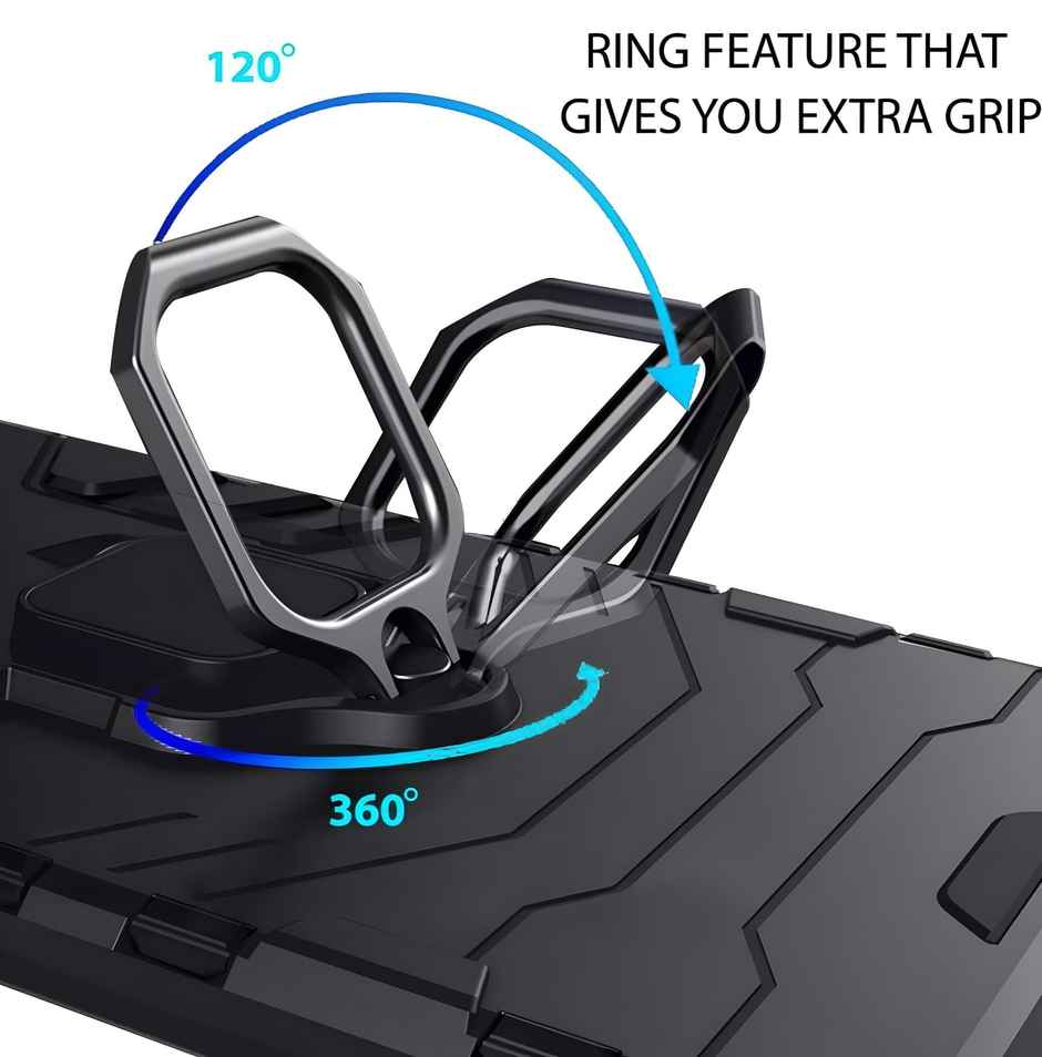 Artistque Case for Realme Gt 6 / Gt 6t Back Cover - Ring Stand Armor Cover