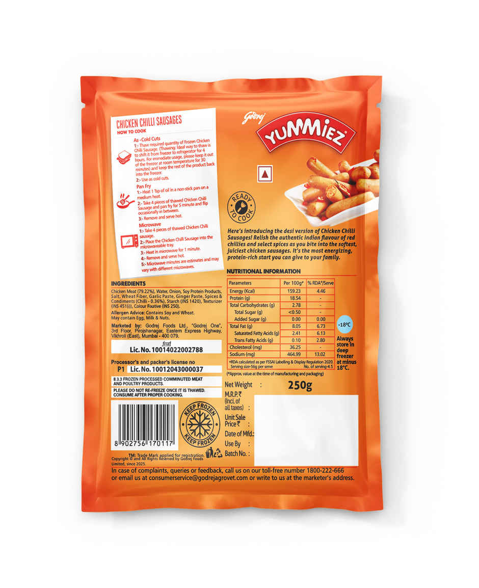 Godrej Yummiez Chilli Chicken Sausages
