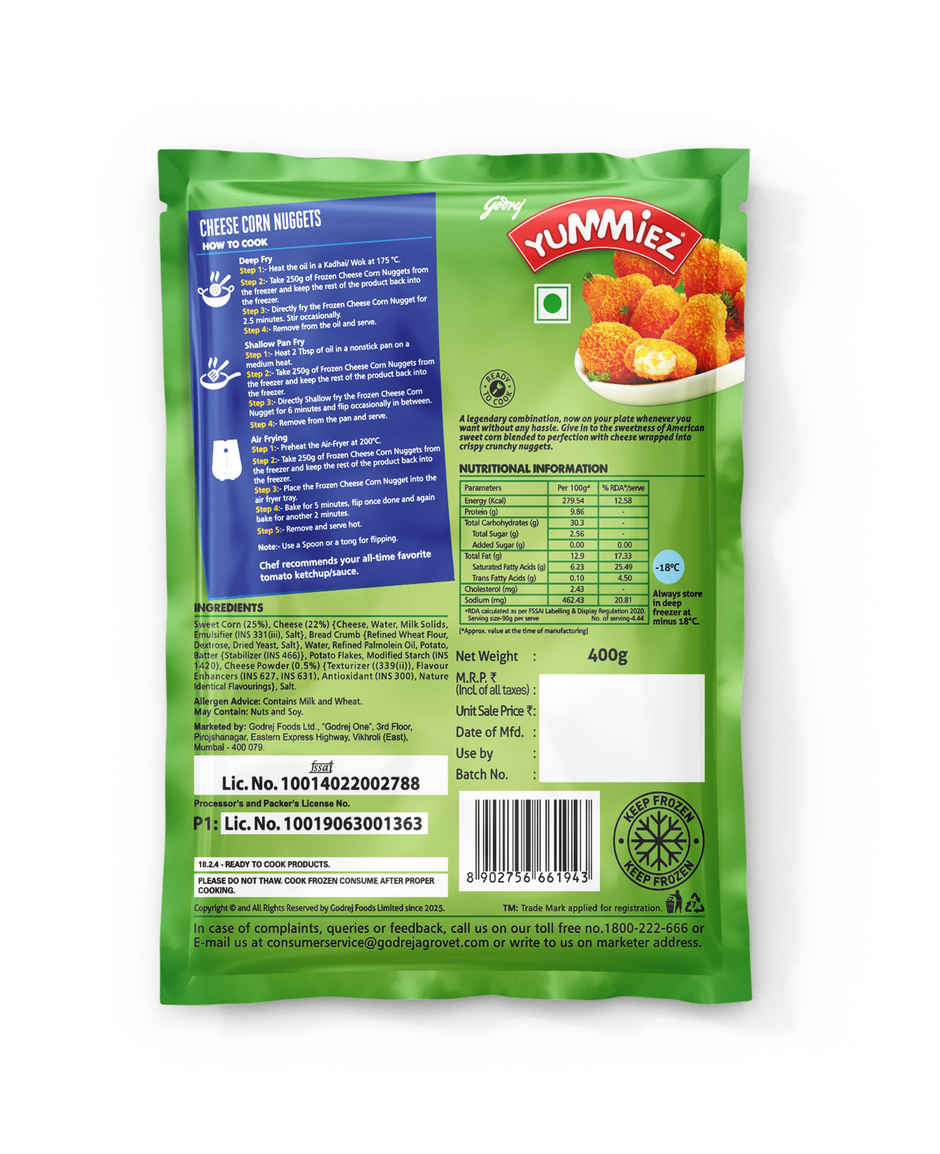 Godrej Yummiez Cheese Corn Nuggets Combo