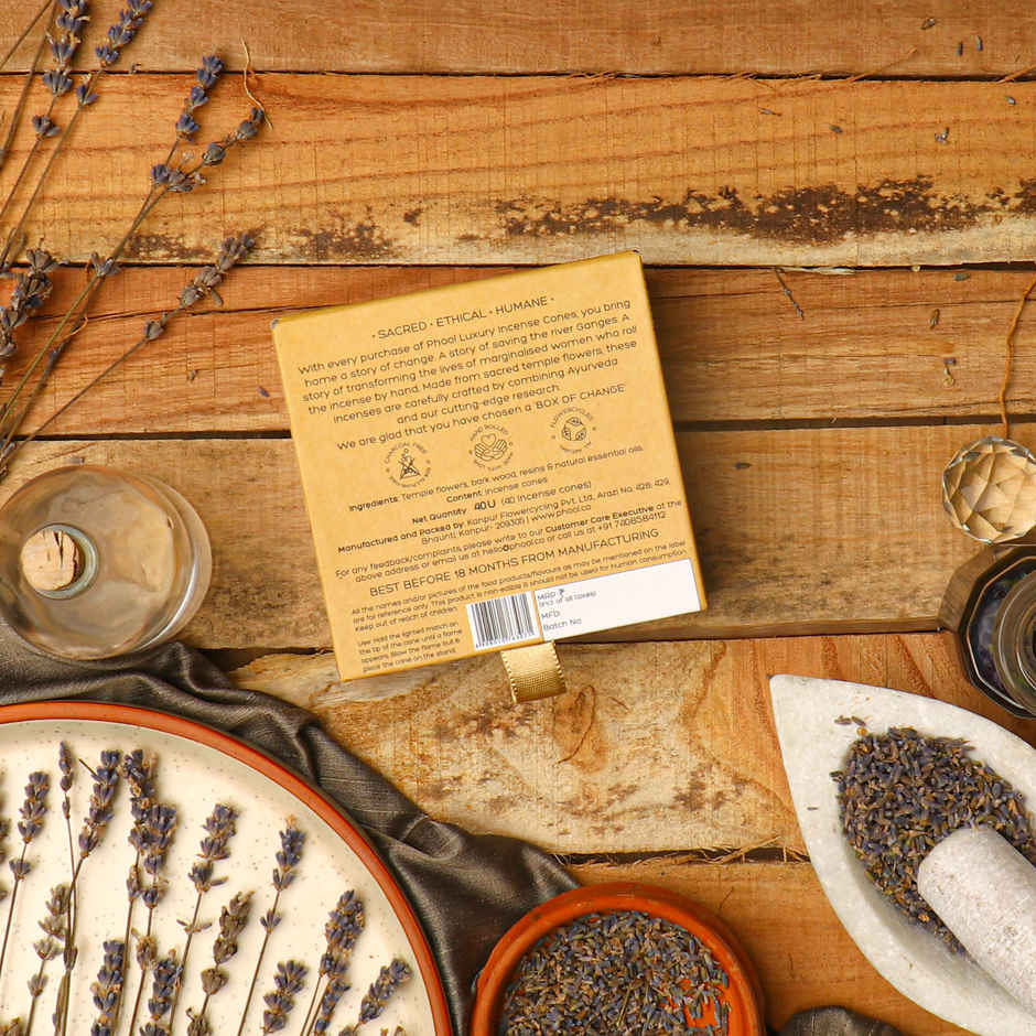 Lavender Dhoop Cones | Natural Certified Incense Cones | Phool