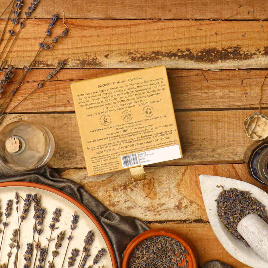 Lavender Dhoop Cones | Natural Certified Incense Cones | Phool