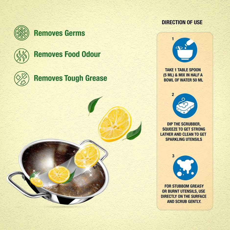 BAY6 Dishwash Gel Liquid Lemon Tough Grease & Foul Smell Removal Refill Pouch