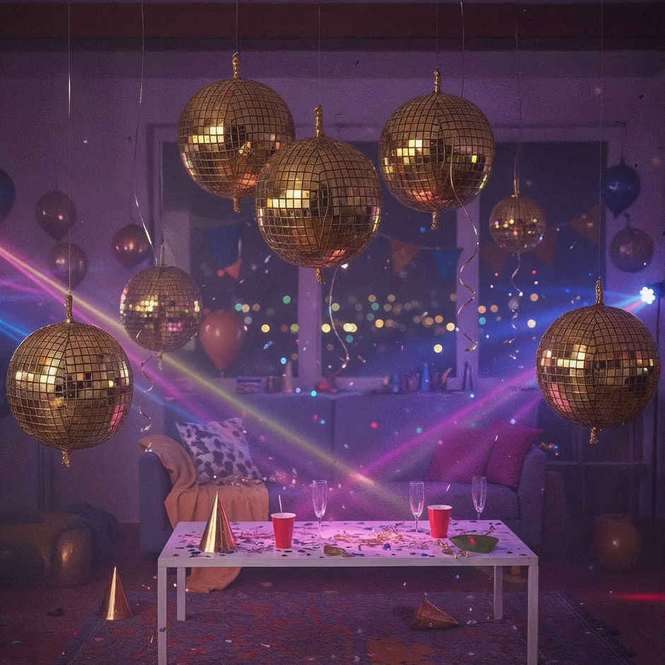 Golden Foil Disco Balloons | Birthday Decoration | Party Needs | Propcon