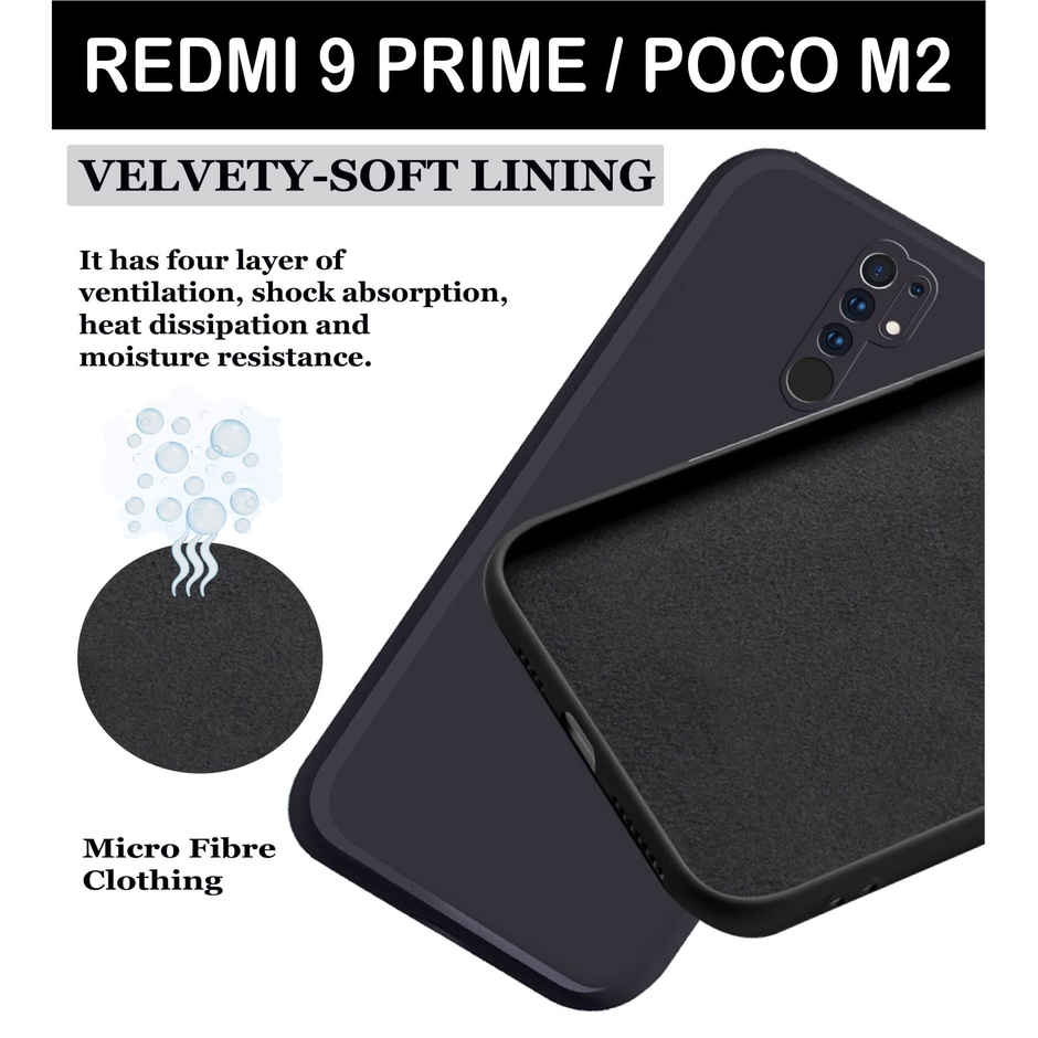 Artistque Case for Redmi 9 Prime/Poco M2 Back Cover - Plain Liquid Silicone Case