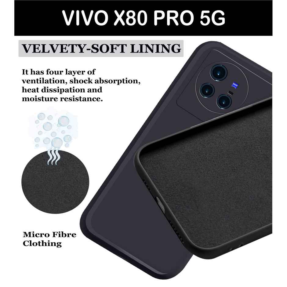 Artistque Case for Vivo X80 Pro 5g Back Cover - Plain Liquid Silicone Case