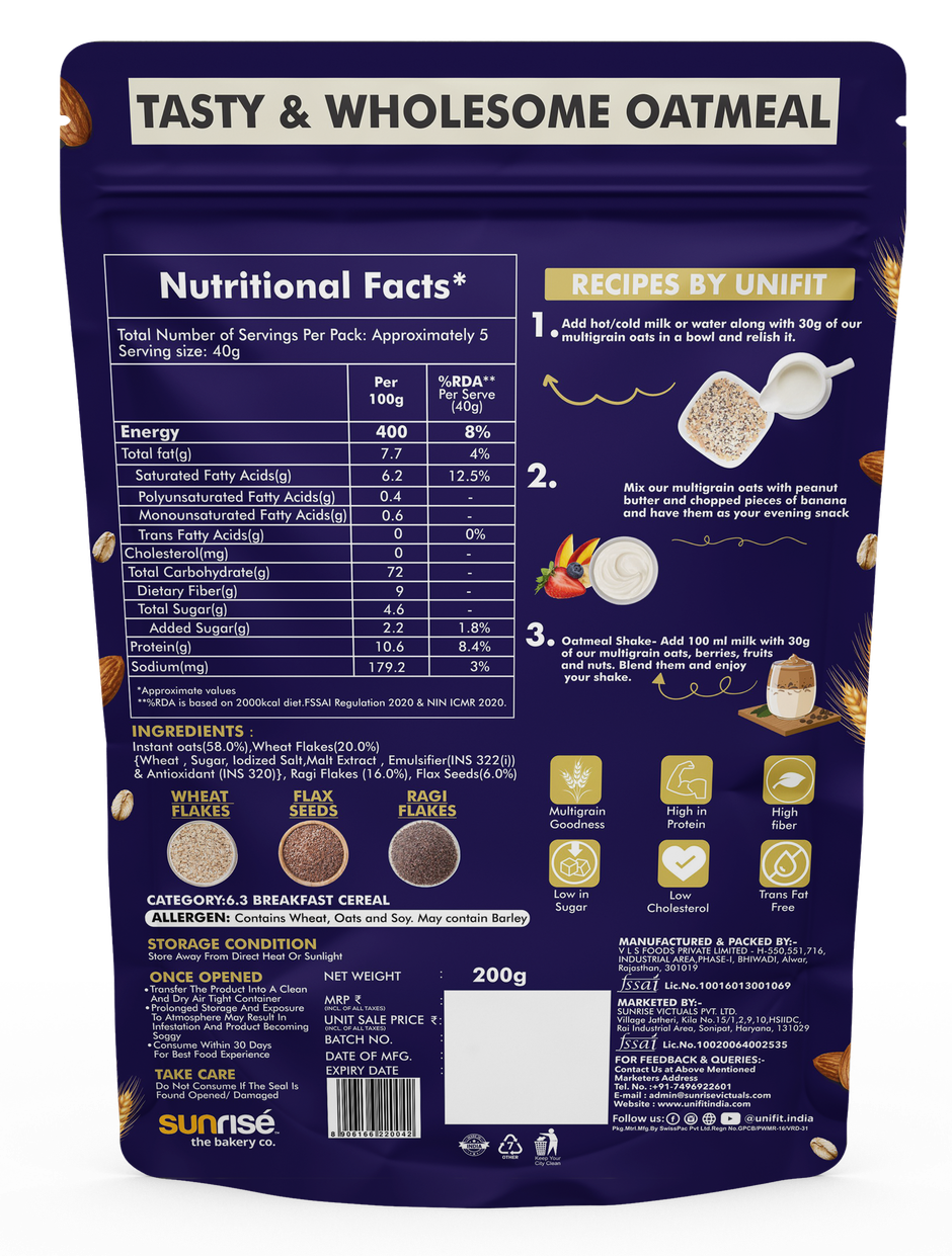 Unifit Multigrain Oats | The Perfect Breakfast Boost