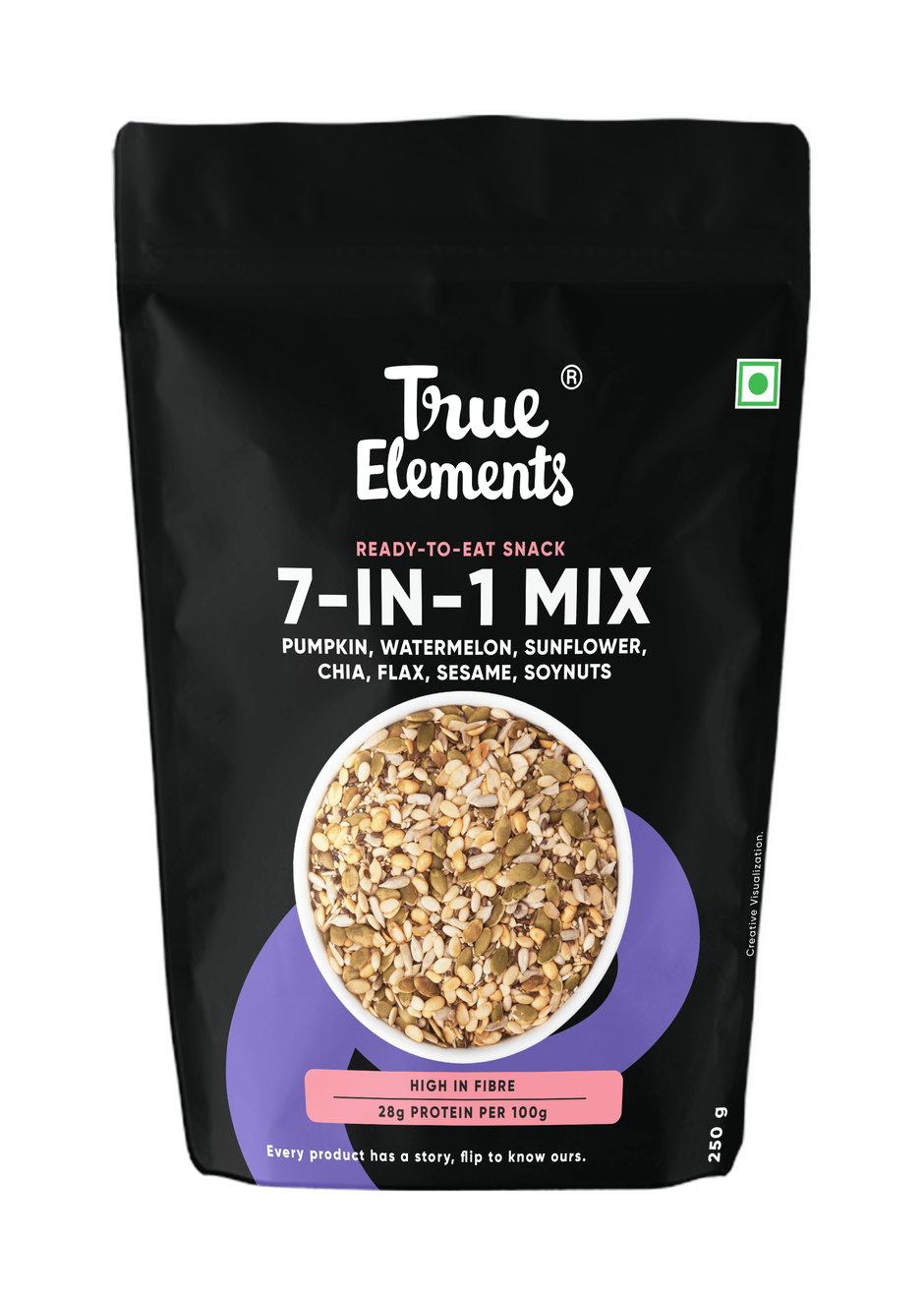 True Elements Crunchy Dark Chocolate Granola(1kg) & True Elements 7 In 1 Super Seeds Mix (250gms) Combo