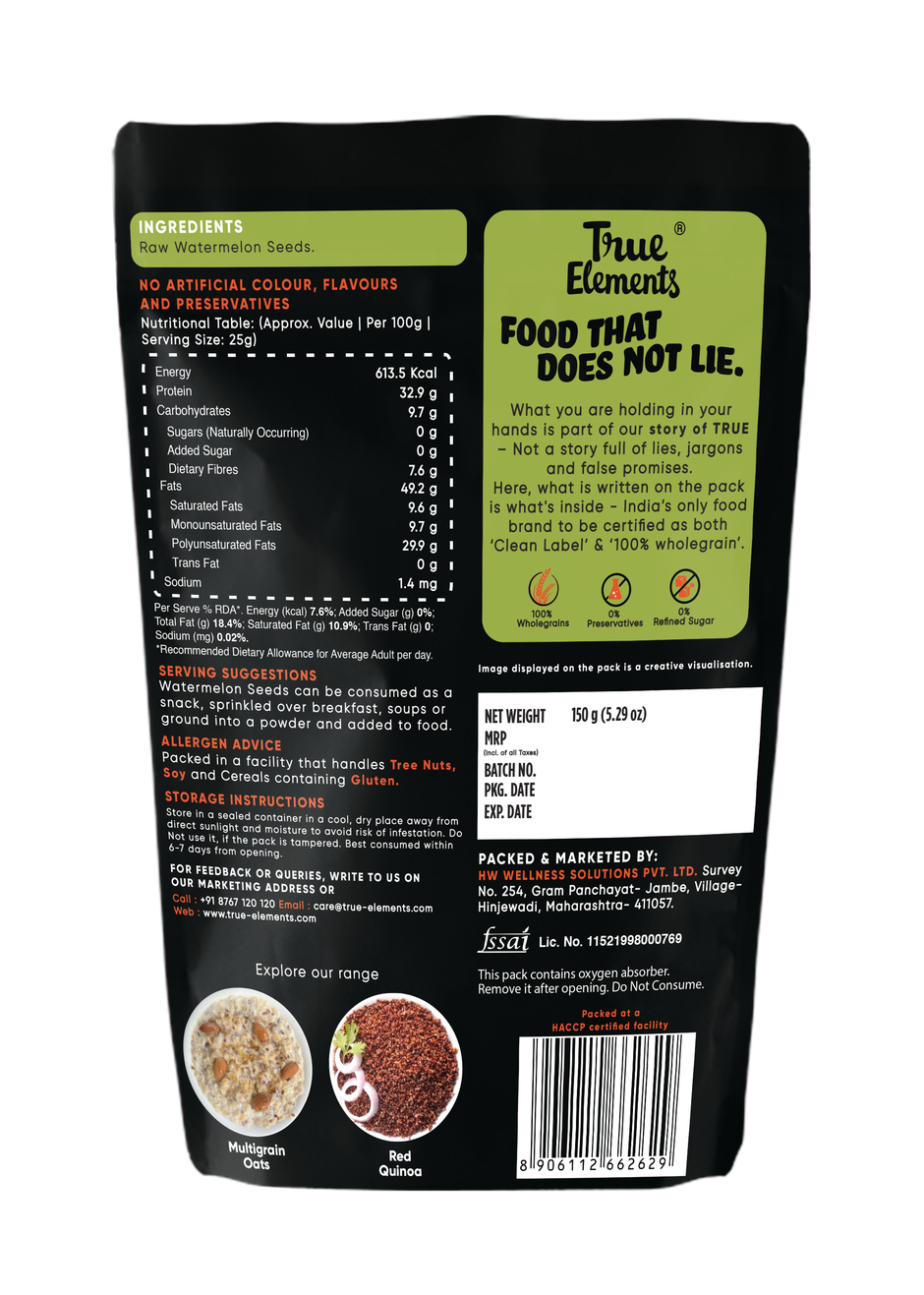 True Elements Watermelon Raw Seeds