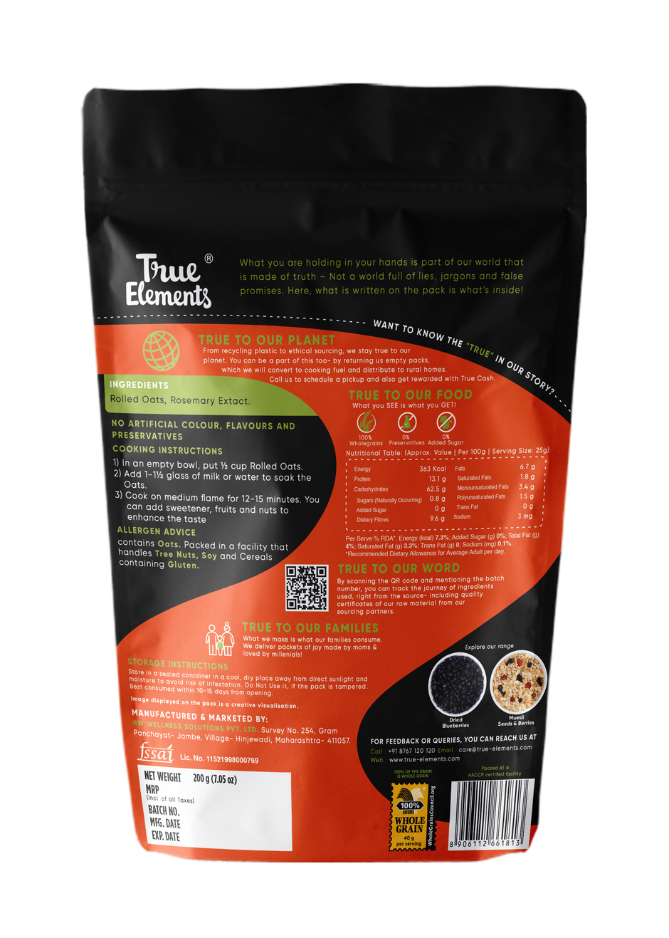 True Elements Rolled Oats